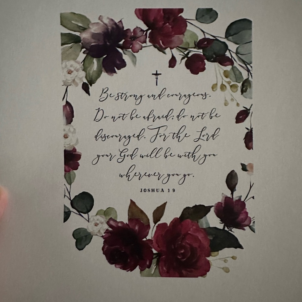 Floral Scripture Wall Art - Burgundy and Green